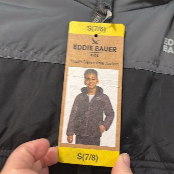 BOYS DEER HARBOR REVERSIBLE HOODED JACKET size 7/8 - Picture 4 of 11